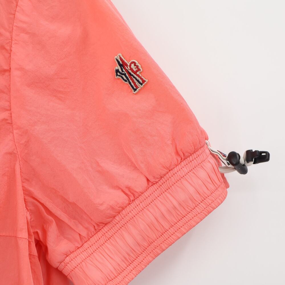Moncler Women's Quimper Gilet Hooded Short Sleeve Windbreaker Orange Burst Sz 1 - Picture 5 of 15